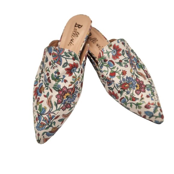 Bellini Women's Floral Print Pointed Toe Mules Size 8 Fabric & Rubber Sole - Picture 1 of 5